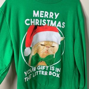 Long sleeve, crewneck Christmas sweater.